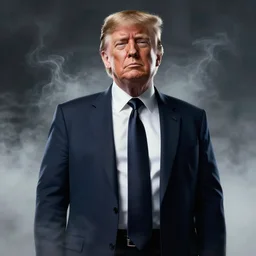 donald trump as a mob boss, crime drama movie poster art, volumetric lighting, artstation, smoke, noir, tom whalen