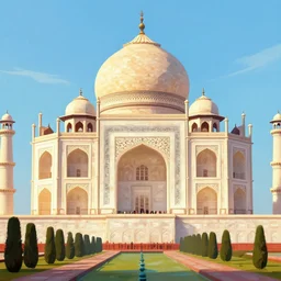 concept art by jama jurabaev, cel shaded, cinematic shot, trending on artstation, high quality, brush stroke, vibrant colors, taj mahal