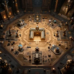 d & d tabletop game map of pharaohs tomb, egyptian themed, dark, evil looking, very realistic, cinematic lighting, cgi render, trending on artstation