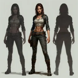 character concept art for female lead in zombie horror movie