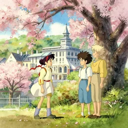 wholesome animation key shot, wellington in the springtime, studio ghibli, pixar and disney animation, sharp, disney concept art watercolor illustration by mandy jurgens and alphonse mucha and alena aenami, pastel color palette, dramatic lighting