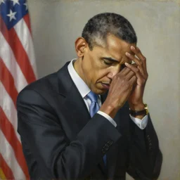 The despair of Obama, oil on canvas, 1883
