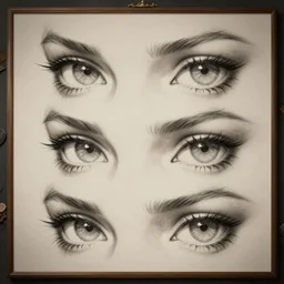 game asset sheet, how to sketch eyes overlay