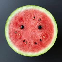 a face made of watermelon