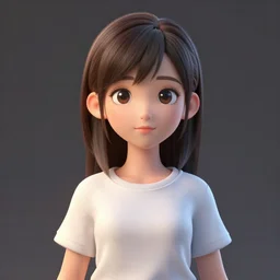 girl, hiroyuki takahashi style, transformed into 3 d picture, perfect render, perfect lighting