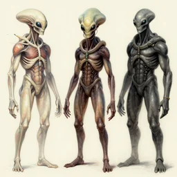 A digital concept art painting of an alien drawing anatomy by Gottfried Bammes and Giger and Bill Ellis, trending on artstation
