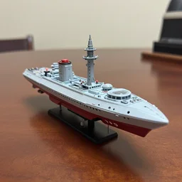 hyperrealistic model starship sitting on a table