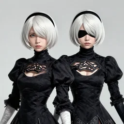 stylish portrait of 2 b from nier automata