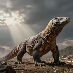 earth dragon, body of a komodo dragon, head of a dragon, full body concept, sharp focus, beksinski, ruan jia, monster hunter tigrex
