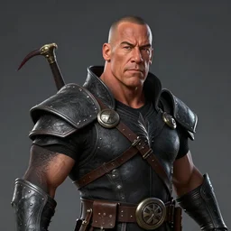 portrait of a dungeons and dragons demon hunter who looks like john cena by ralph horsley, rossdraws, ilvya kuvshinov, matte painting, highly detailed, pixar, maya, artstation