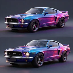 mustang car models cyberpunk style concept art skin model 3d models