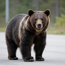 a bear on a runway