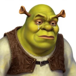 shrek crying, brown skin, highly detailed, digital painting, artstation, concept art, sharp focus, illustration, art by greg rutkowski and alphonse mucha