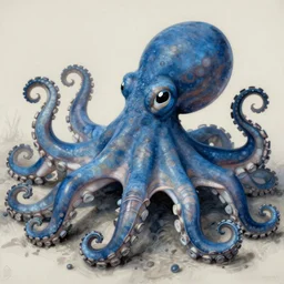blue octopus. detailed. deep. masterpiece. eugene delacroix