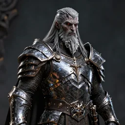 a photorealistic 3D render portrait of sauron the dark lord wearing armor made of iron, unreal engine, octane render, cinematic lighting, a sense of evil, hard surface character concept art, dark fantasy character design, hyper realism, high detail, depth of field, stunning cgsociety