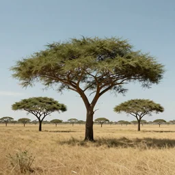 prairie with acacia trees, matte painting, concept art, 4 k