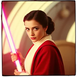 film still of milly bobby brown as princess leia organa in star wars, polaroid, photography, film, kodak