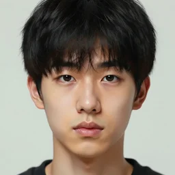 a close up of a young man with short black hair, a character portrait by Kim Tschang Yeul, featured on zbrush central, shin hanga, photorealistic, vray tracing, uhd image