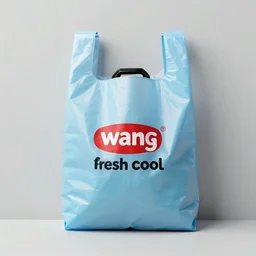 logo for a plastic bag company called wang, fresh cool colors, trending on pinterest