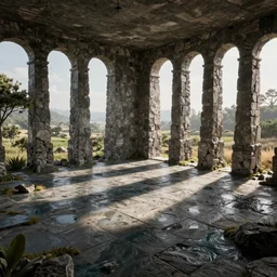 tiled room squared waterway, aqueducts, octane render, artstation trending, volumetric lighting, highly detailded