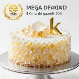delicious cake made of crystals, 8 k, mega high quality, professional food photography, award winning photo, foodporn