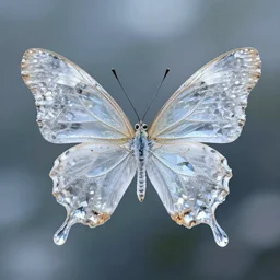 beautiful delicate watery crystal butterfly photo