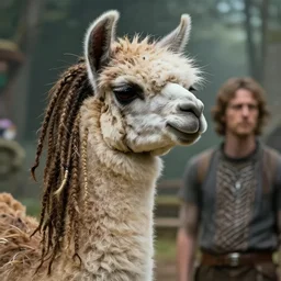 llama with dreadlocks, by mandy jurgens, ernst haeckel, james jean. scifi