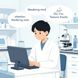 brandmark for a research lab that studies attention, a wandering mind, tatsuro kiuchi, kilian eng, jake parker, minimalist, vector art, [ [ award winning ] ]