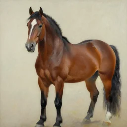 a beautiful painting horse, by xu beihong andy warhol realistic oil painting