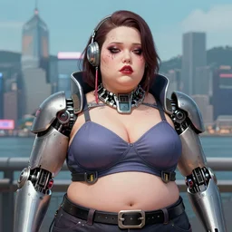 portrait of an absurdly ugly, awful disgusting fat gross woman, fashionable cyberpunk mechanoid, hong kong city background, hyperdetailed illustration by irakli nadar and alexandre ferra, intricate linework, white porcelain skin, faberge, coral headdress, unreal engine 5 highly rendered, global illumination, radiant light, detailed and intricate environment