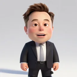 elon musk as a pixar character, 3 d, pixar animation