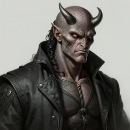 portrait of hellboy, intricate, elegant, highly detailed, my rendition, digital painting, artstation, concept art, smooth, sharp focus, illustration, art by artgerm and greg rutkowski and alphonse mucha and uang guangjian and gil elvgren and sachin teng, symmetry!!