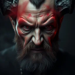 hyper realistic portrait of viktor orban depicted as the antichrist, evil expression, red mist, gorgeous lighting by kim jung giu weta studio, mucha, bautista and norman rockwell and greg rutkowski and tom bagshaw and james gurney and lucasfilm