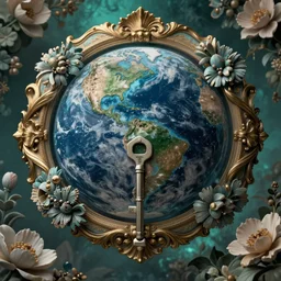 hyperrealist highly detailed neo-baroque flowery void swallowing the earth concept art pascal blanche key sage dramatic teal lighting 8k wide angle shallow depth of field
