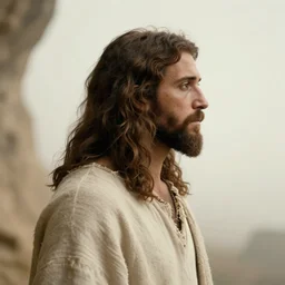 A profile picture of Jesus as a cave man
