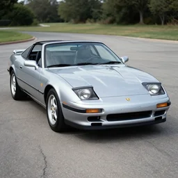 Nineties American sports car with pop-up headlights, commercial photo shoot