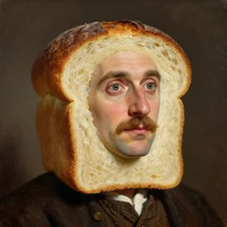 beautiful portrait of anthropomorphic loaf of bread steve buscemi, art by anders zorn, wonderful masterpiece by greg rutkowski, beautiful cinematic light, american romanticism thomas lawrence, greg rutkowski