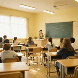 a gold filled classroom
