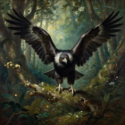 griffon emerges from the enchanted forest, painting by gaston bussiere, craig mullins, j. c. leyendecker