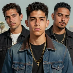 magic realism portrait of a handsome young latino gang member in san diego, art by manuel sanjulian and tom bagshaw and boris vallejo, hyperrealism, artstation
