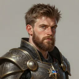 Harry Maguire with a majestic beard, D&D, fantasy, intricate, elegant, highly detailed, digital painting, artstation, concept art, matte, sharp focus, illustration, art by Artgerm and Greg Rutkowski and Alphonse Mucha