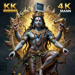 neoclassical portrait of a 2 0 4 4 shiva nataraja, it is decorated with long wires that fall like vines and wears a huge computer crown. by jeremy mann and alphonse mucha, fantasy art, photo realistic, dynamic lighting, artstation, poster, volumetric lighting, very detailed faces, 4 k, award winning