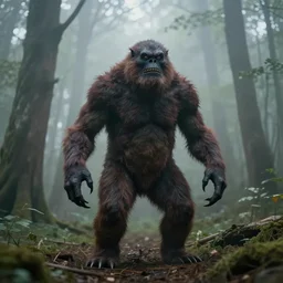 found footage of a monster in the woods, atmospheric fog