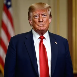 “ portrait of max headroom dressed as donald trump”