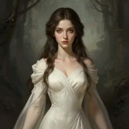 artwork by Razaras on deviantart of incredibly beautiful woman with elegant attire, silent hill aesthetic, DSLR 8K, biblical art, Razaras, deviantart