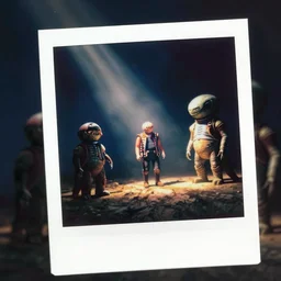 color polaroid of star war aliens by Tarkovsky