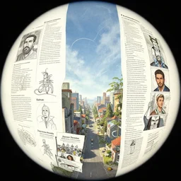 design, character sheet, Moebius, Greg Rutkowski, Zabrocki, Karlkka, Jayison Devadas, Phuoc Quan, trending on Artstation, 8K, ultra wide angle, zenith view, pincushion lens effect.