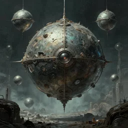 Dystopian Empire of Spheres by H.R. Giger