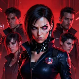 a cyberpunk portrait of an angry policewoman with a robotic eye, alita battle angel, by evan lee, eddie mendoza, and rutger van de steeg, trending on artstation, scary red dramatic lighting, blade runner, ghost in the shell, cyberpunk 2 0 7 7, pinterest