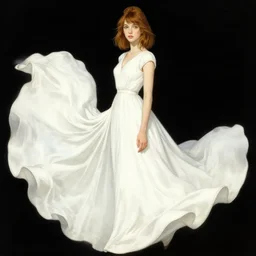 in the style of artgerm, arthur rackham, evan rachel wood, flowing white dress